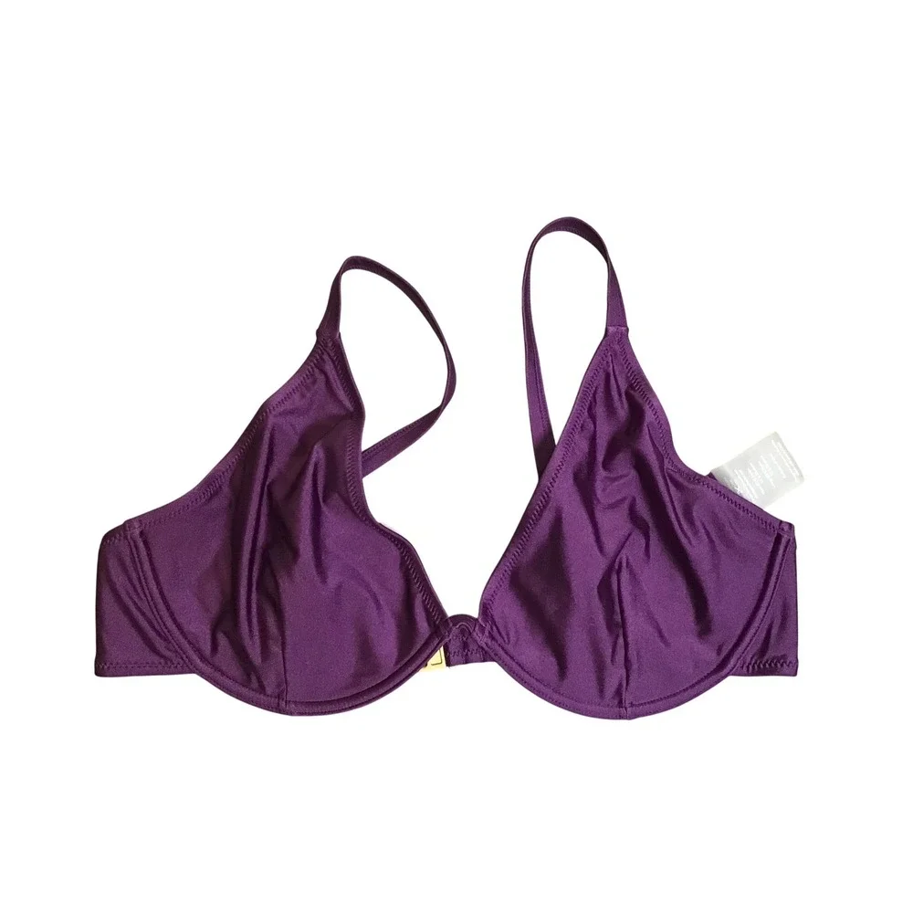 Kulani Kinis Women's Sugar Plum Underwire Triangle D Cup Bikini Top Size XXL NWT